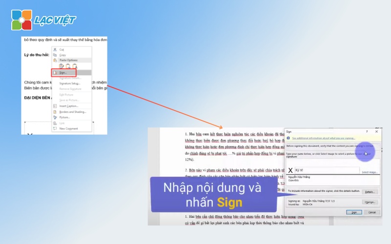 Ký chữ ký số trên file Word 2016