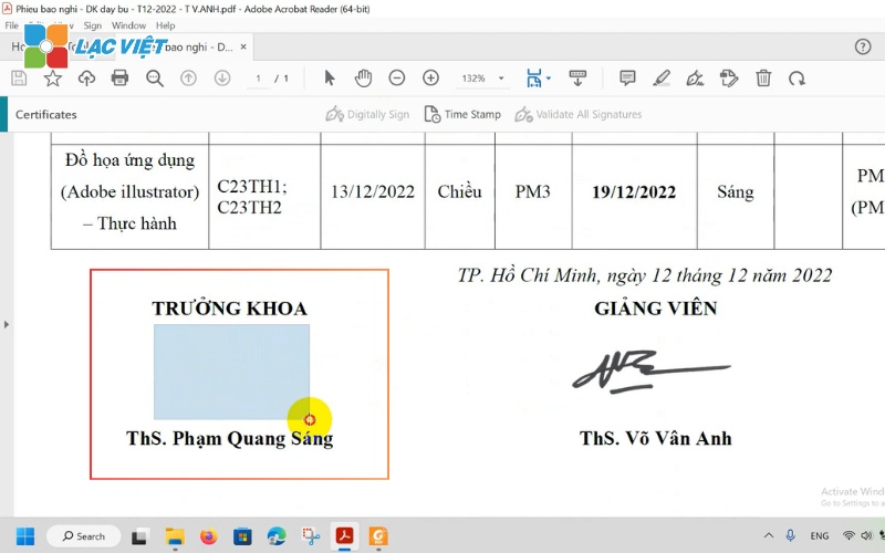 ký chữ ký số trên file pdf adobe reader