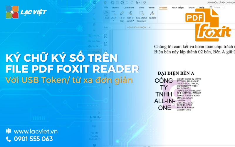 ký chữ ký số trên file PDF Foxit Reader