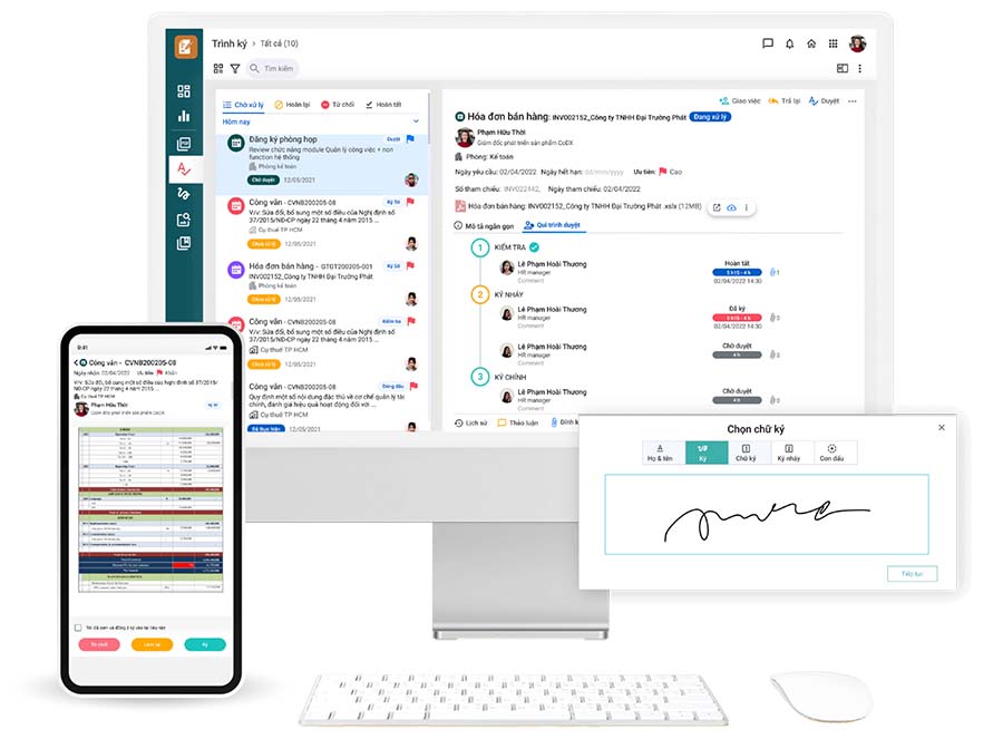 Phê duyệt và ký số ngay trong phần mềm Workflow