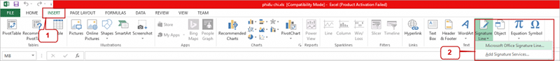 cách ký chữ ký số trên file excel