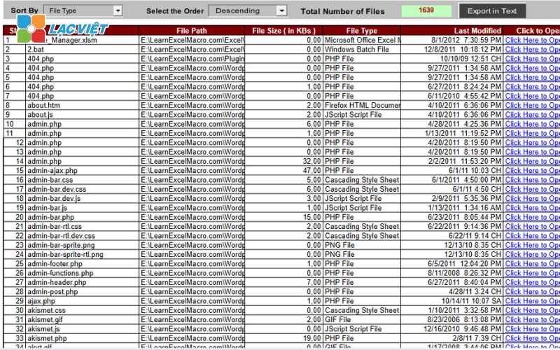 file excel quản lý hồ sơ miễn phí