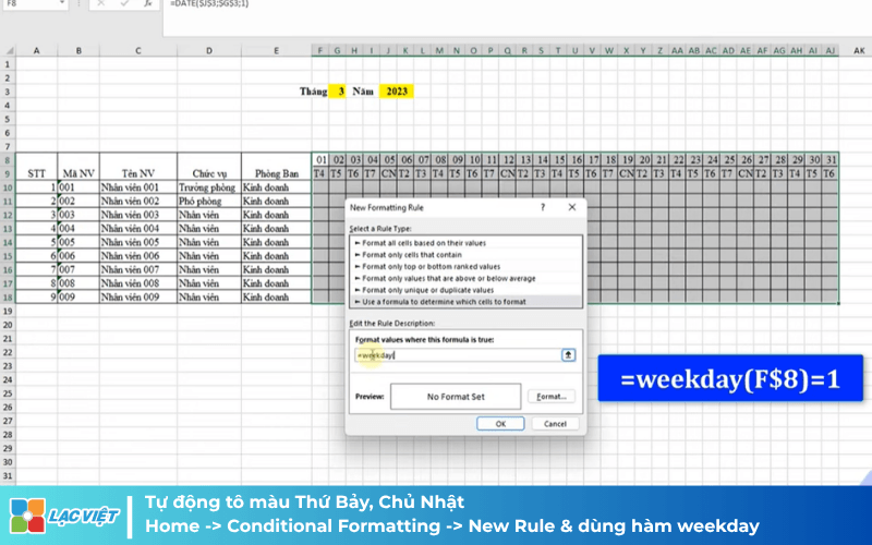 Cách làm bảng chấm công trên excel