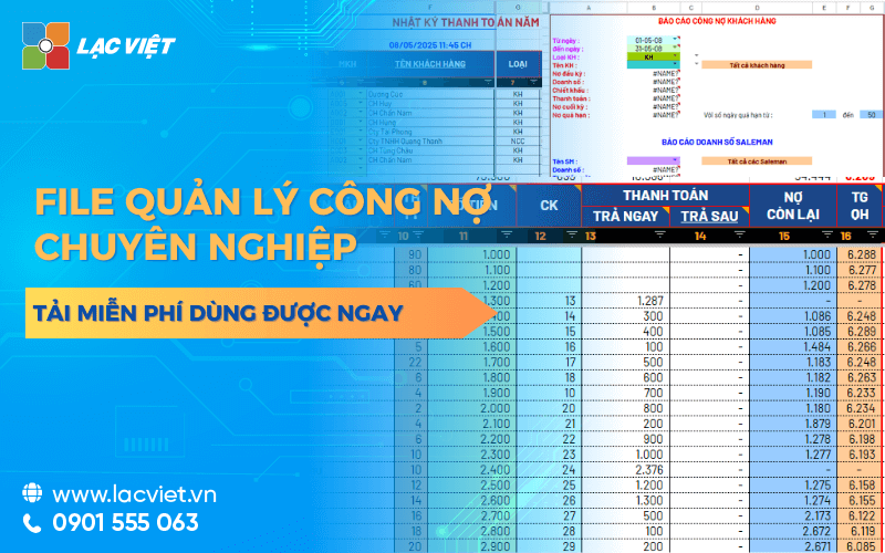 File quản lý công nợ bằng Excel miễn phí: Tải ngay mẫu bảng công nợ chuyên nghiệp cho doanh nghiệp