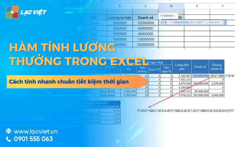 Các hàm tính lương thưởng trong Excel tính nhanh chuẩn tiết kiệm thời gian