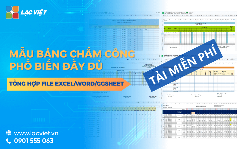 Mẫu bảng chấm công file excel/word