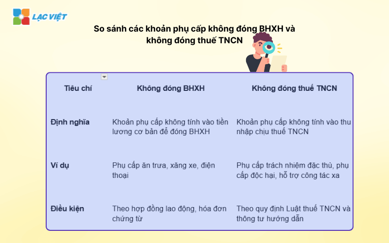 các loại phụ cấp không đóng BHXH 