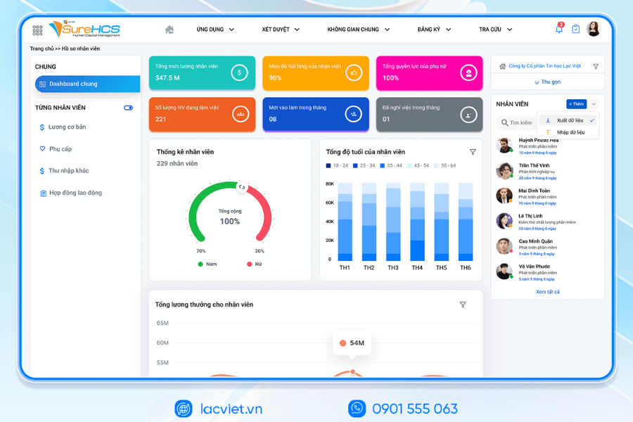 Phần mềm nhân sự Lạc Việt SureHCS HRM