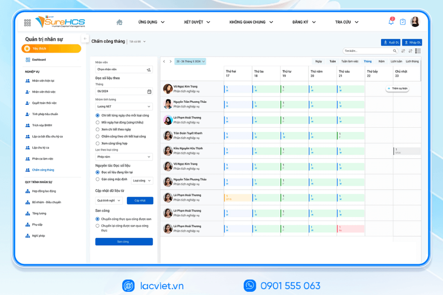 Phần mềm nhân sự Lạc Việt SureHCS HRM
