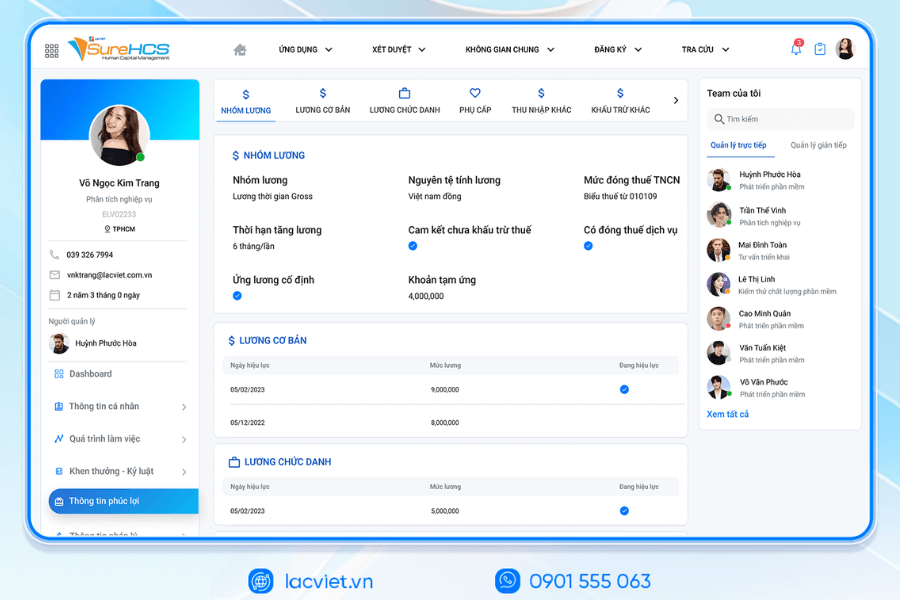 Phần mềm nhân sự Lạc Việt SureHCS HRM