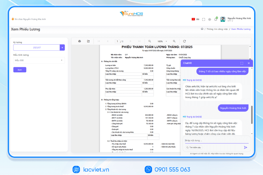 Phần mềm nhân sự Lạc Việt SureHCS HRM