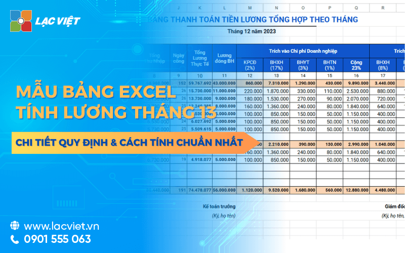 TẢI Mẫu bảng tính lương tháng 13 kèm quy định & Cách tính CHUẨN NHẤT