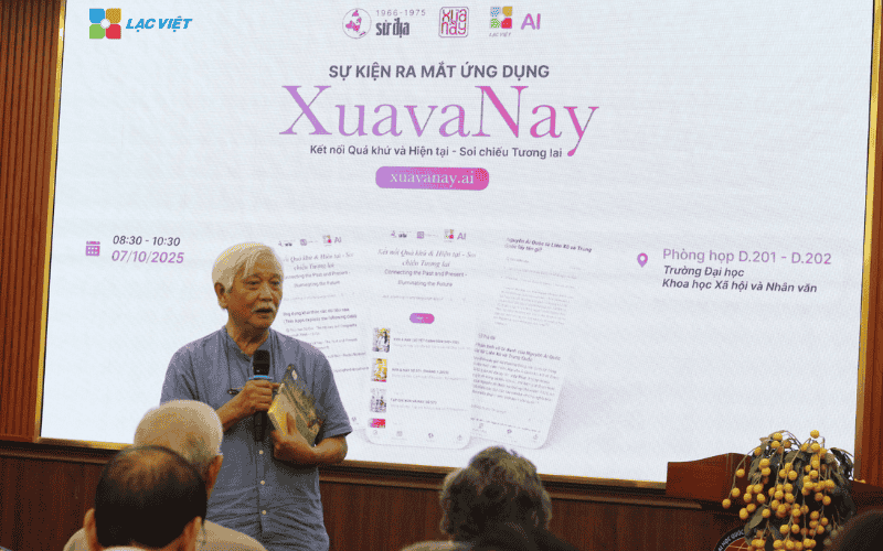 Ông Dương Trung Quốc - Tổng biên tập tạp chí Xưa và Nay phát biểu tại sự kiện