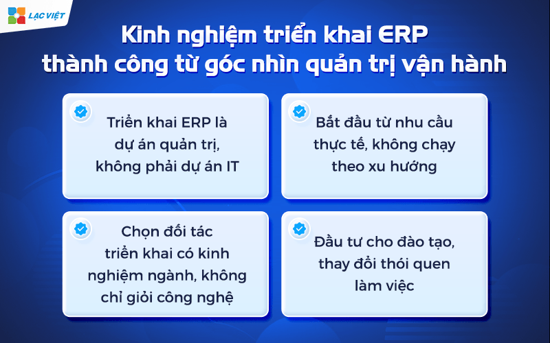 Kinh nghiệm triển khai ERP thành công từ góc nhìn quản trị vận hành