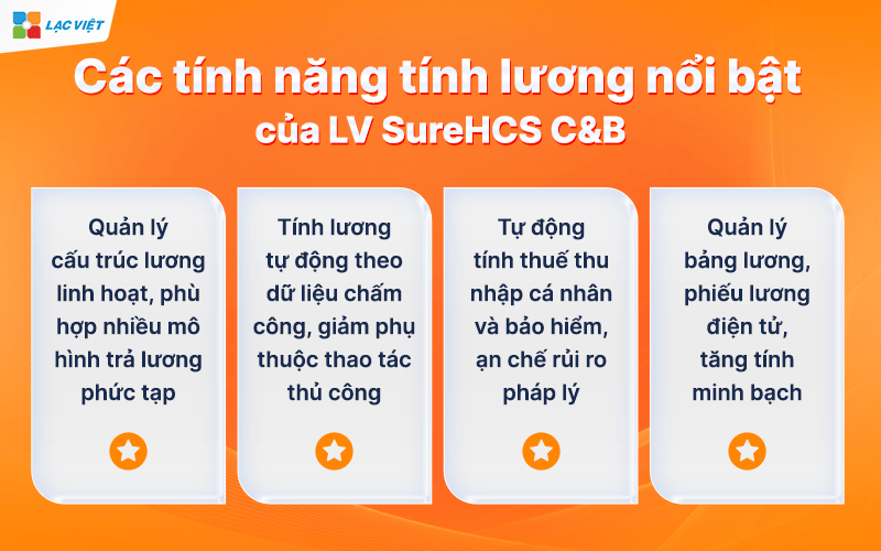 Các tính năng tính lương nổi bật của LV SureHCS C&B