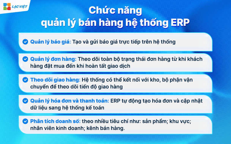 chức năng của erp