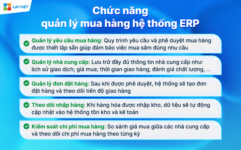 chức năng của erp