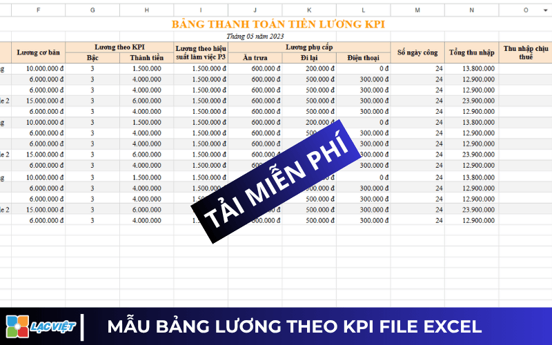 Mẫu bảng lương Excel