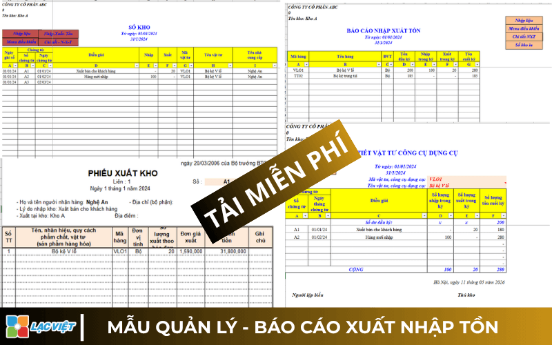 Mẫu báo cáo tồn kho
