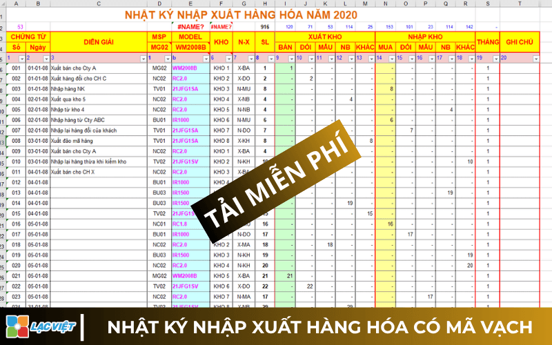 Mẫu báo cáo tồn kho