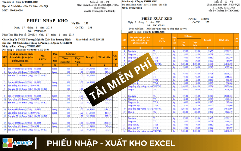 Mẫu báo cáo tồn kho