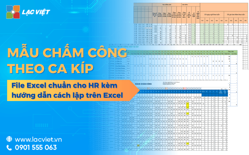 Mẫu bảng chấm công theo ca Excel chuẩn HR kèm cách lập trên Excel