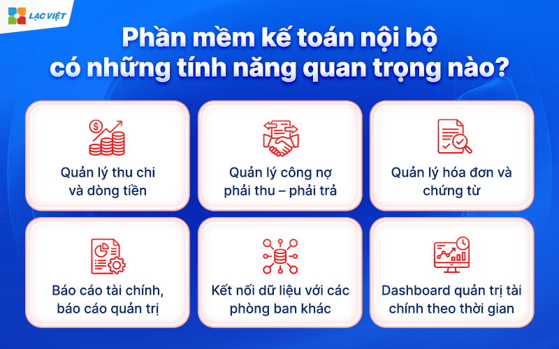 Phần mềm kế toán nội bộ có những tính năng quan trọng nào?