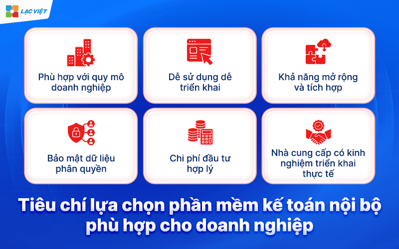 Tiêu chí lựa chọn phần mềm kế toán nội bộ phù hợp cho doanh nghiệp