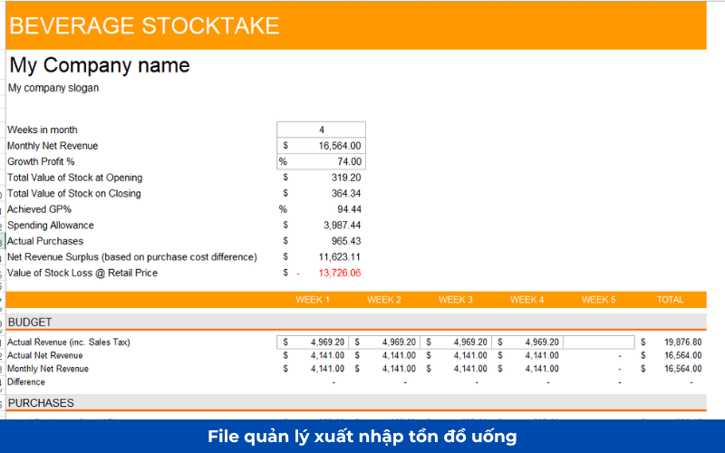 File quản lý kho bằng Excel miễn phí 