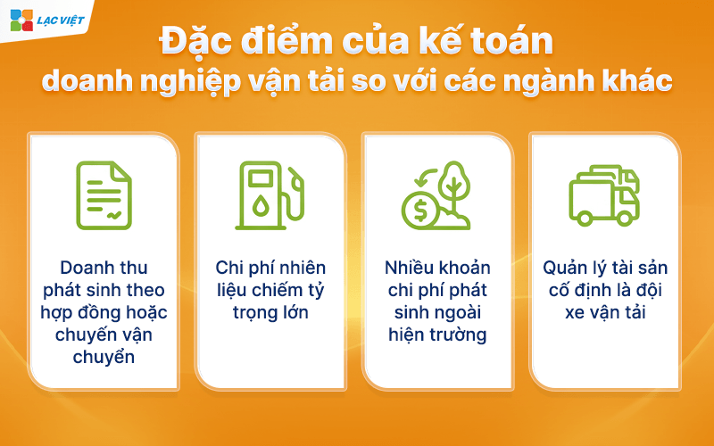 Đặc điểm của kế toán doanh nghiệp vận tải so với các ngành khác