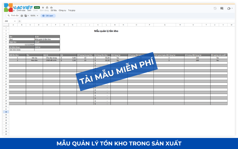 Báo cáo sản xuất