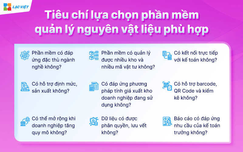 phần mềm quản lý nguyên vật liệu