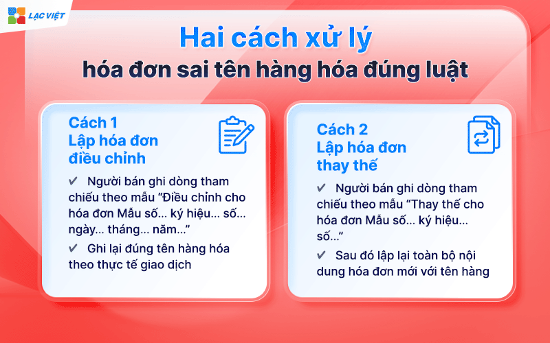Cách viết hóa đơn điều chỉnh sai tên hàng hóa