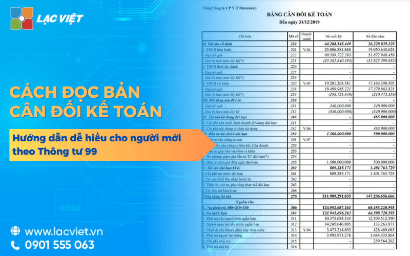 Cách đọc bảng cân đối kế toán dễ hiểu cho người mới theo Thông tư 99